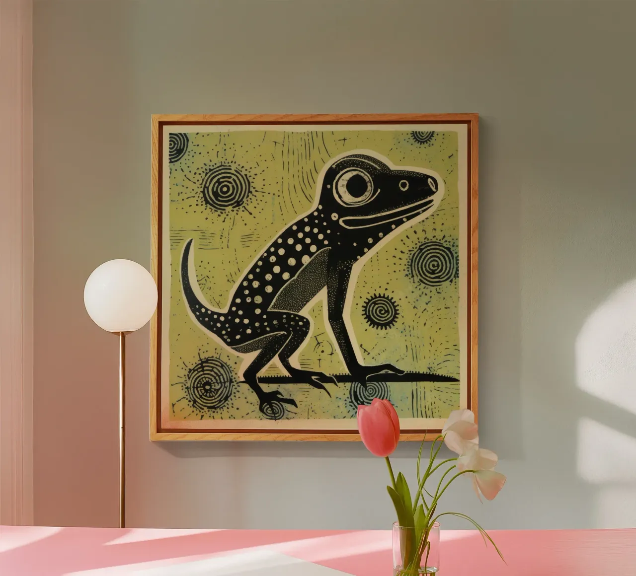 Lucertola verde plexiglass da Minimal Animal Art