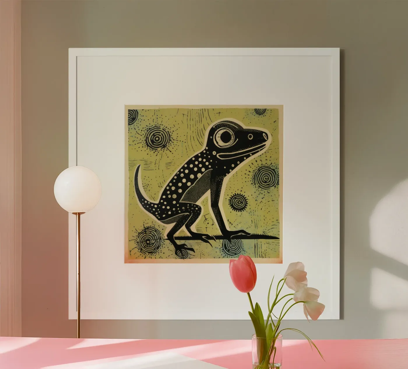 Green Lizard poster by Minimal Animal Art