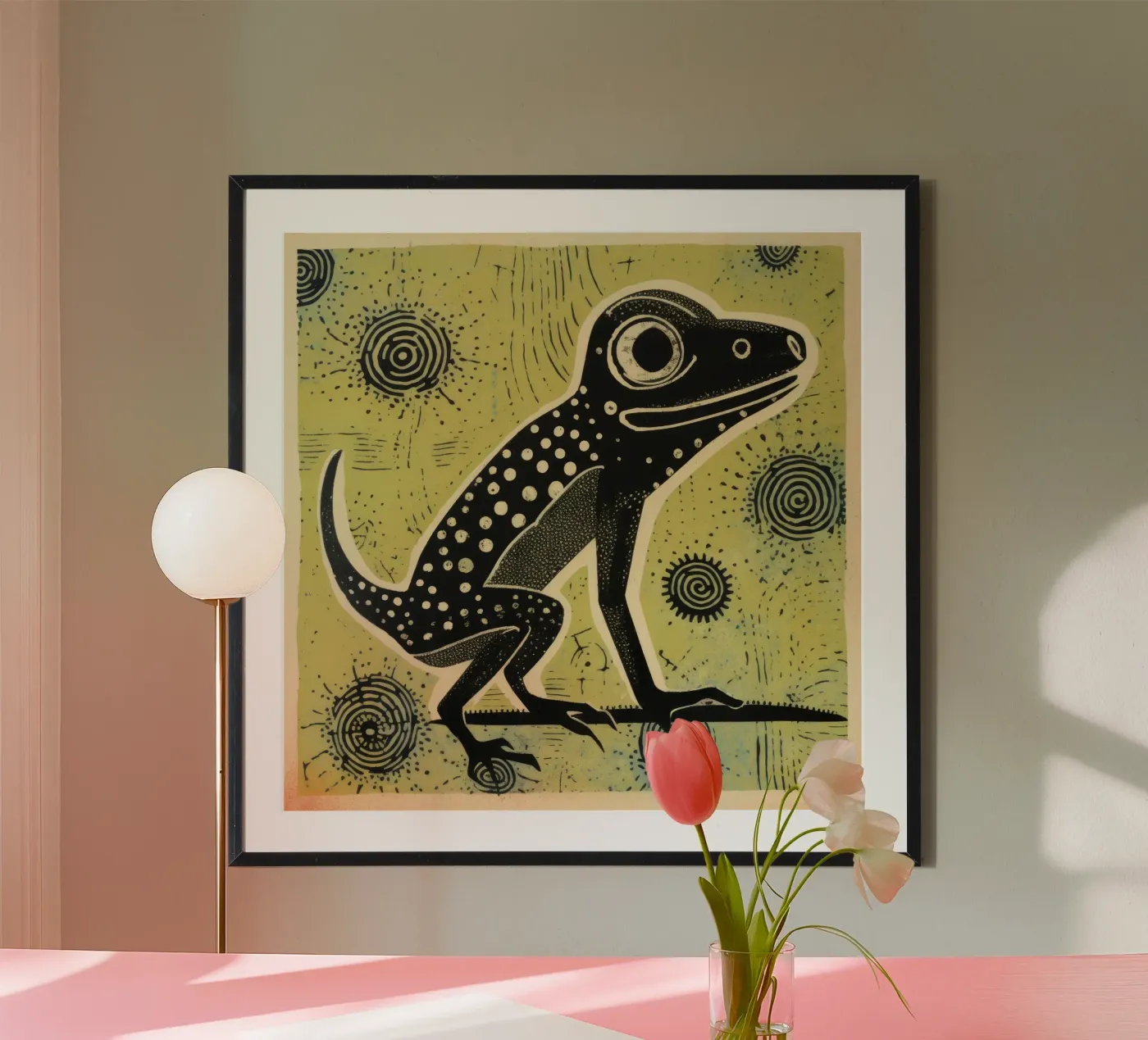 Green Lizard poster by Minimal Animal Art