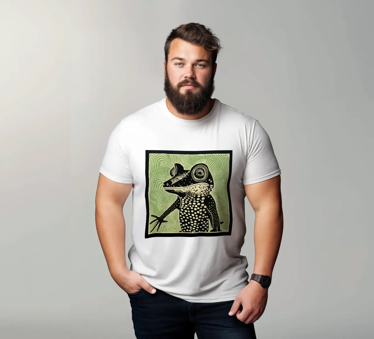 Lucertola verde 4 t-shirt da Minimal Animal Art