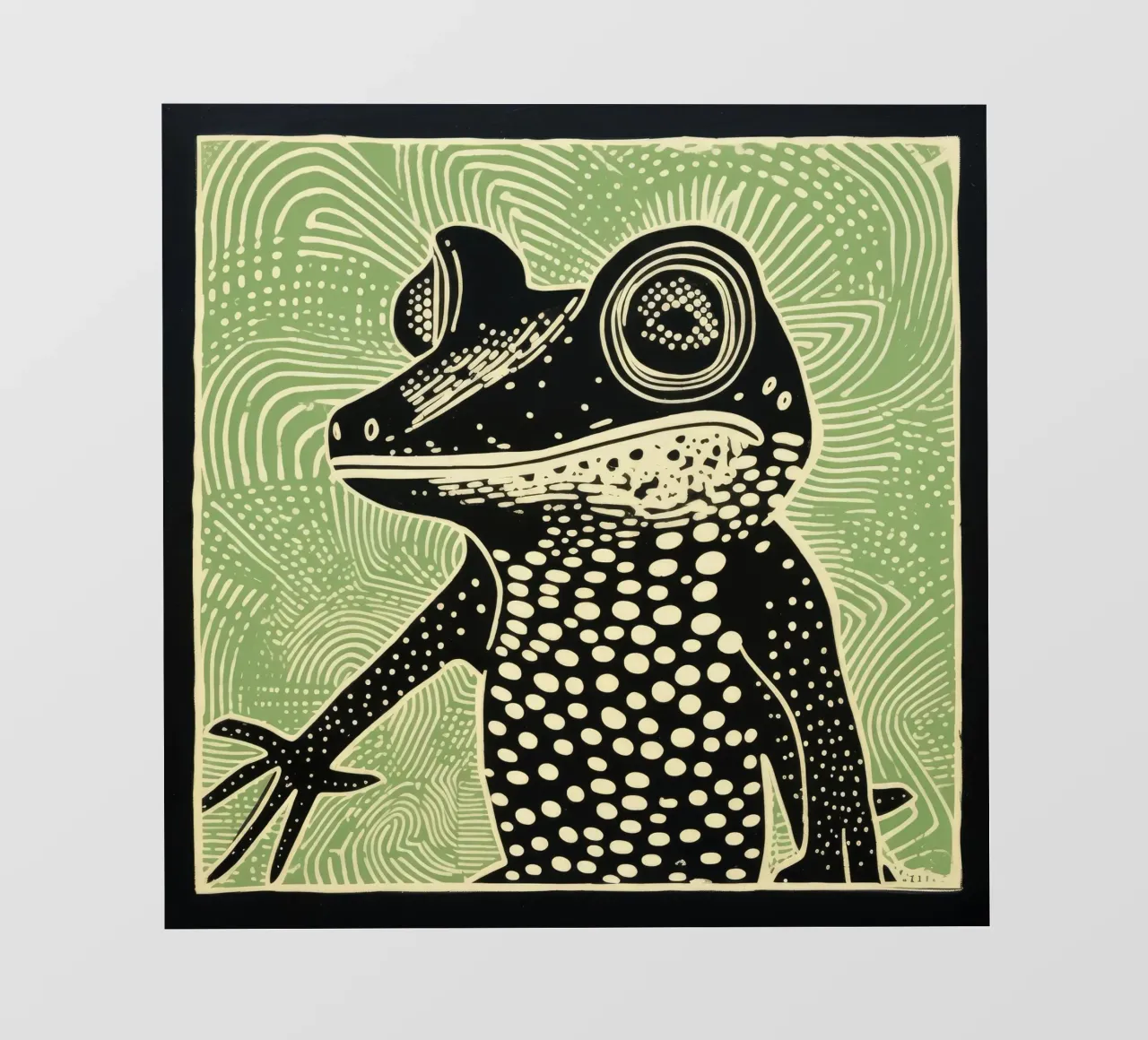 Lucertola verde 4 telo in pvc da Minimal Animal Art