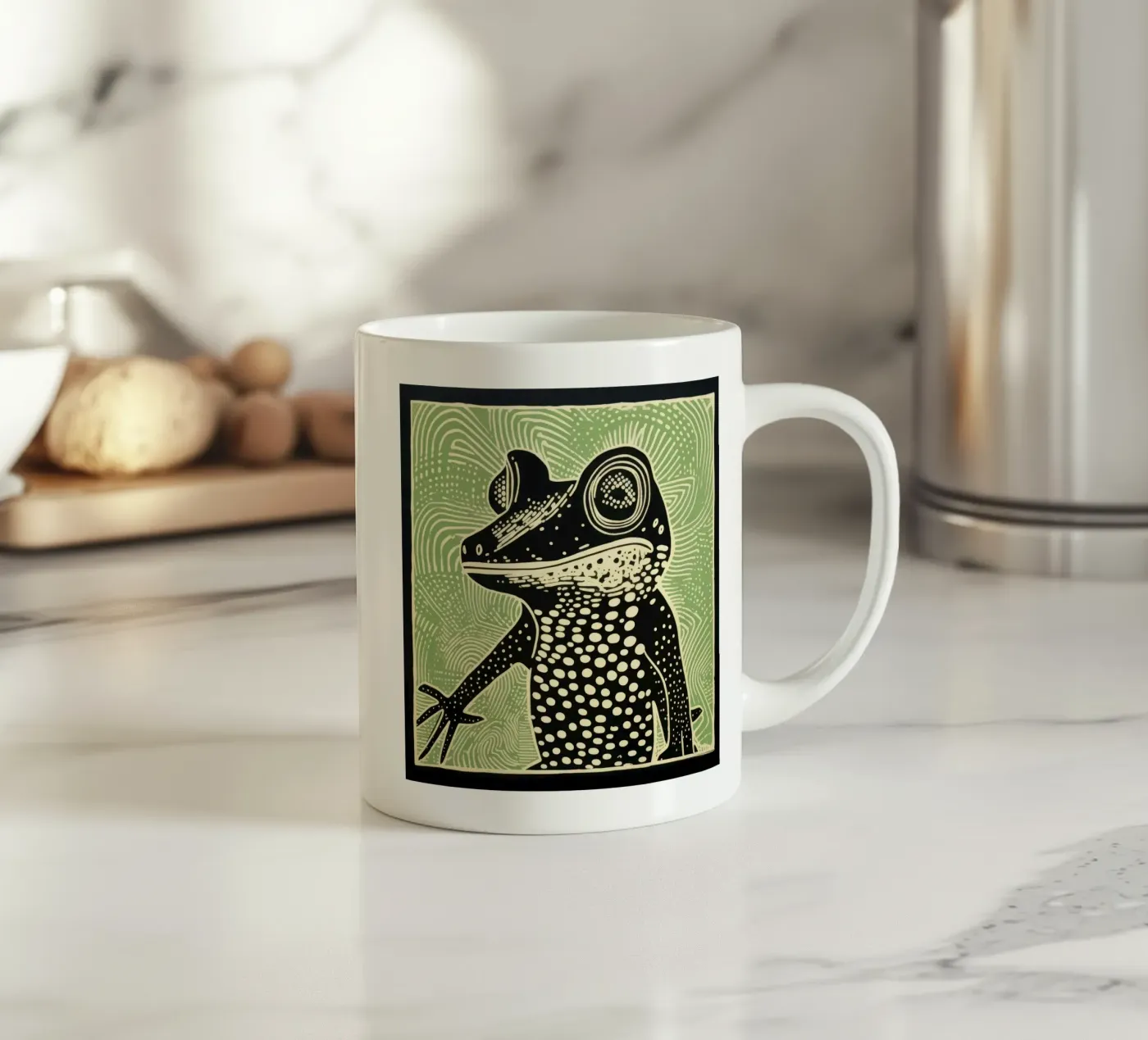 Lucertola verde tazza in ceramica da Minimal Animal Art
