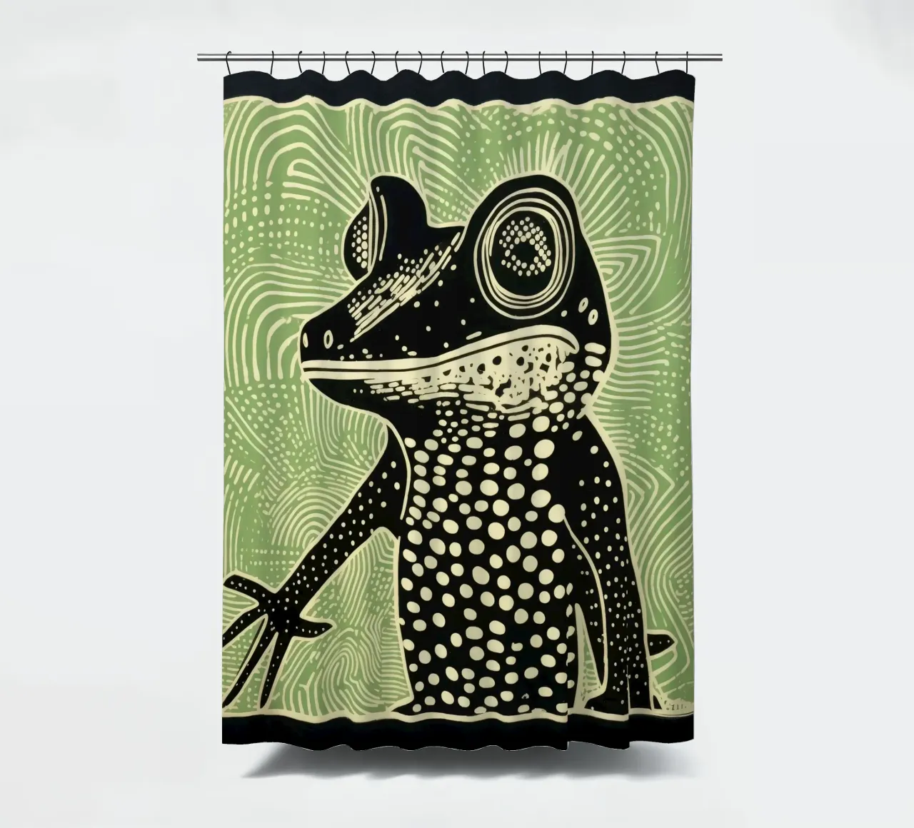 Smaragdeidechse Duschvorhang von Minimal Animal Art