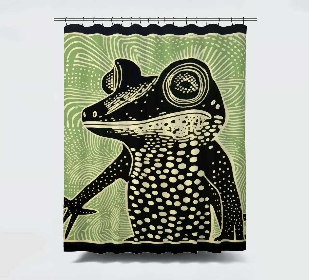 Smaragdeidechse Duschvorhang von Minimal Animal Art