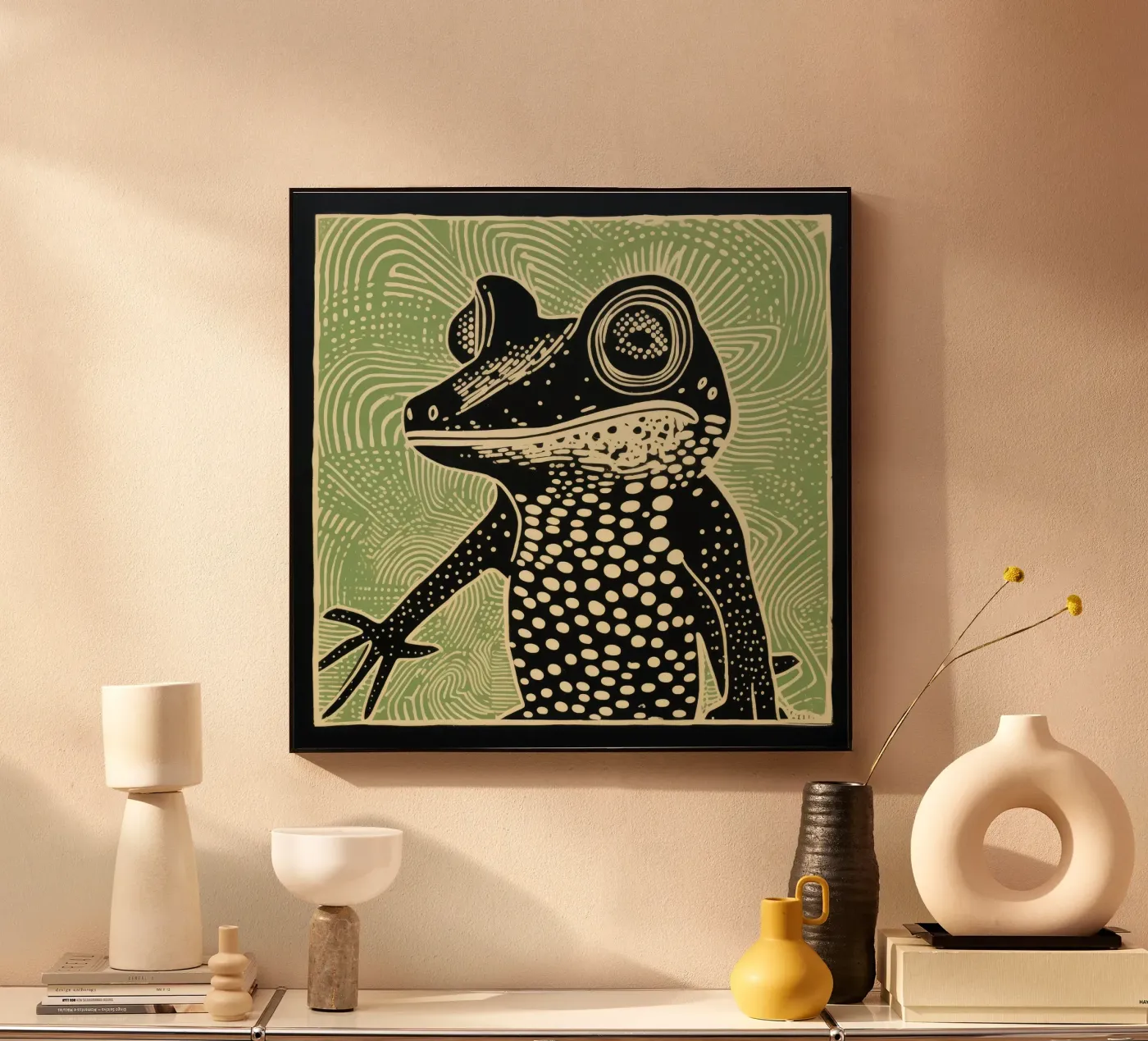 Green Lizard plexiglas de Minimal Animal Art