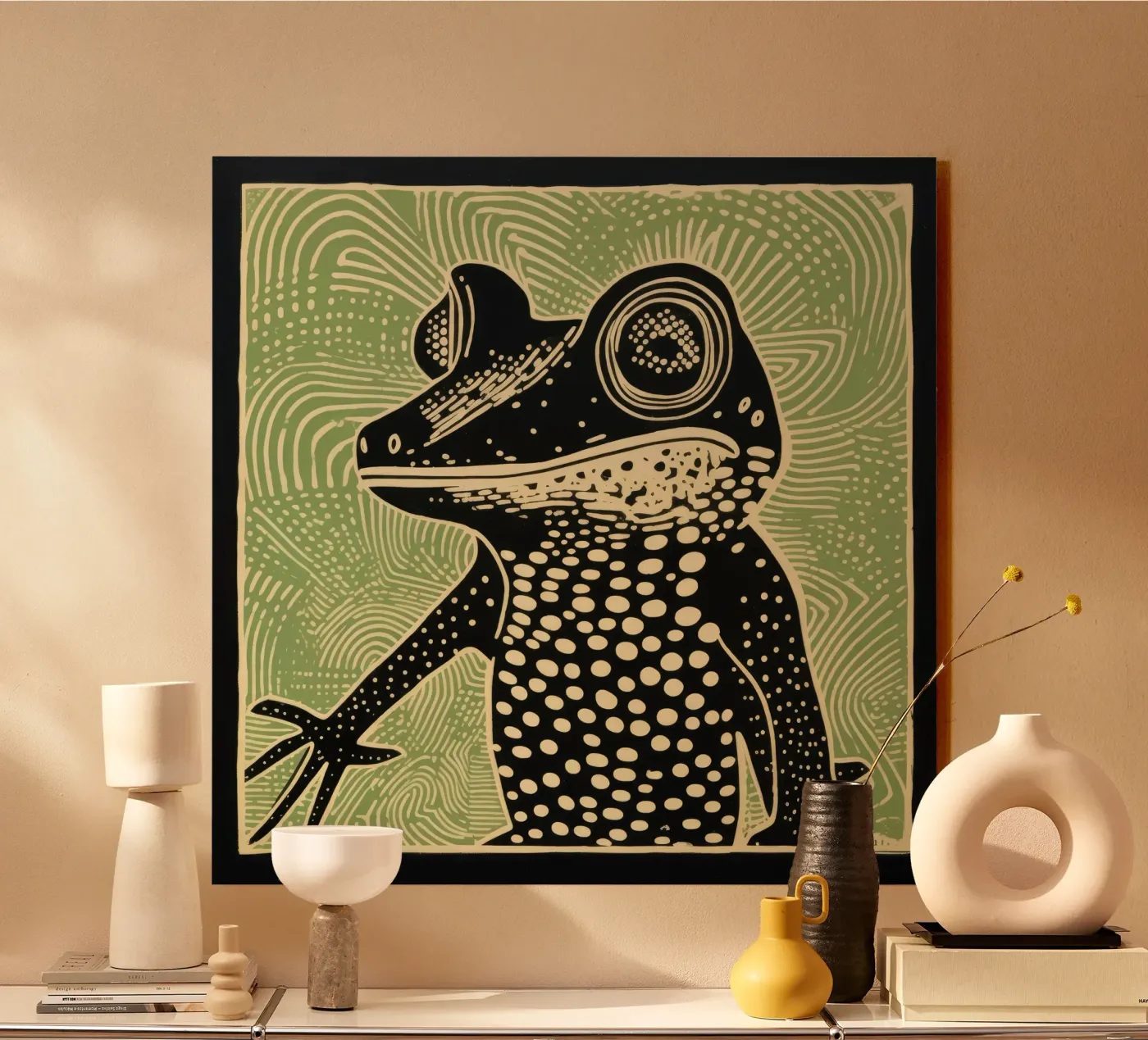 Green Lizard plexiglas de Minimal Animal Art