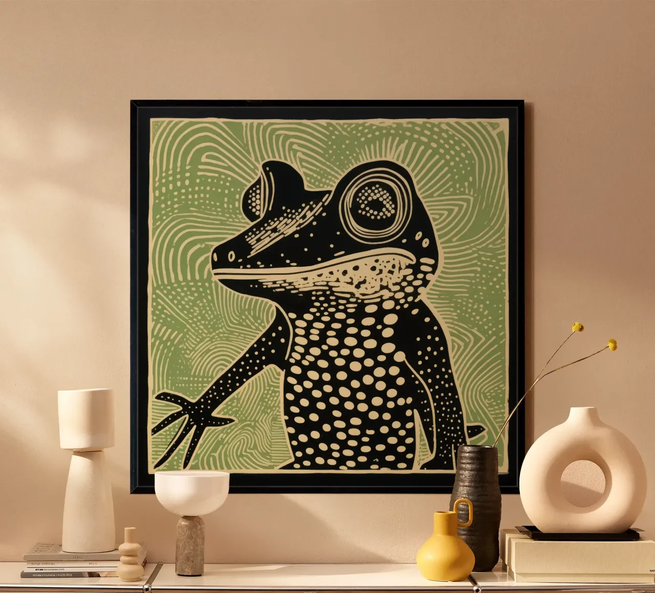 Lucertola verde 4 poster da Minimal Animal Art