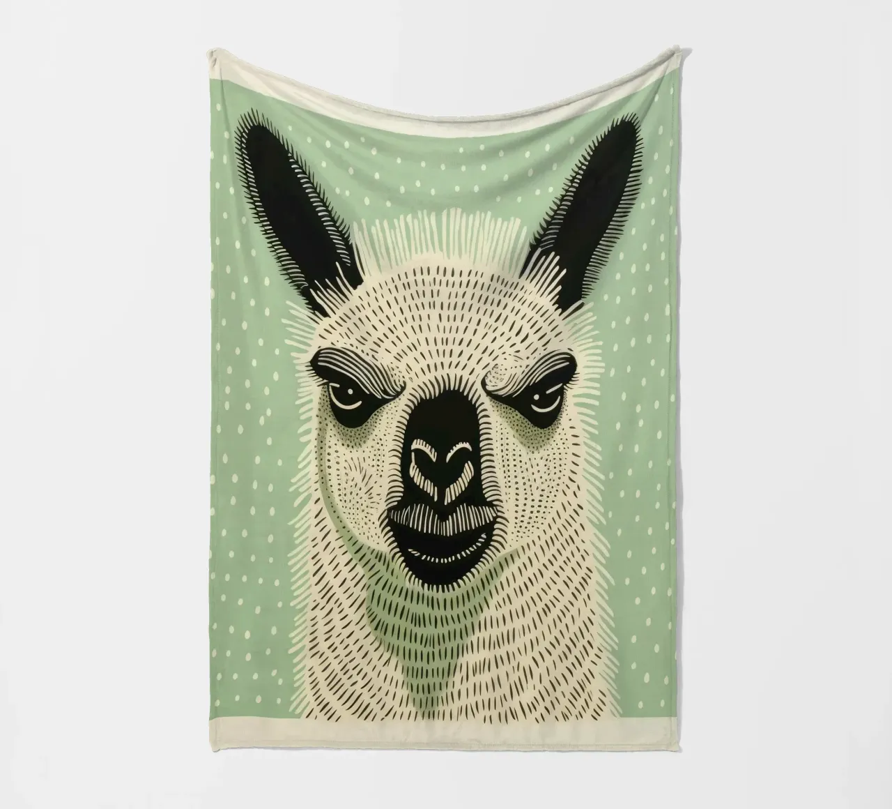 Lama verde 1 coperta in pile da Minimal Animal Art