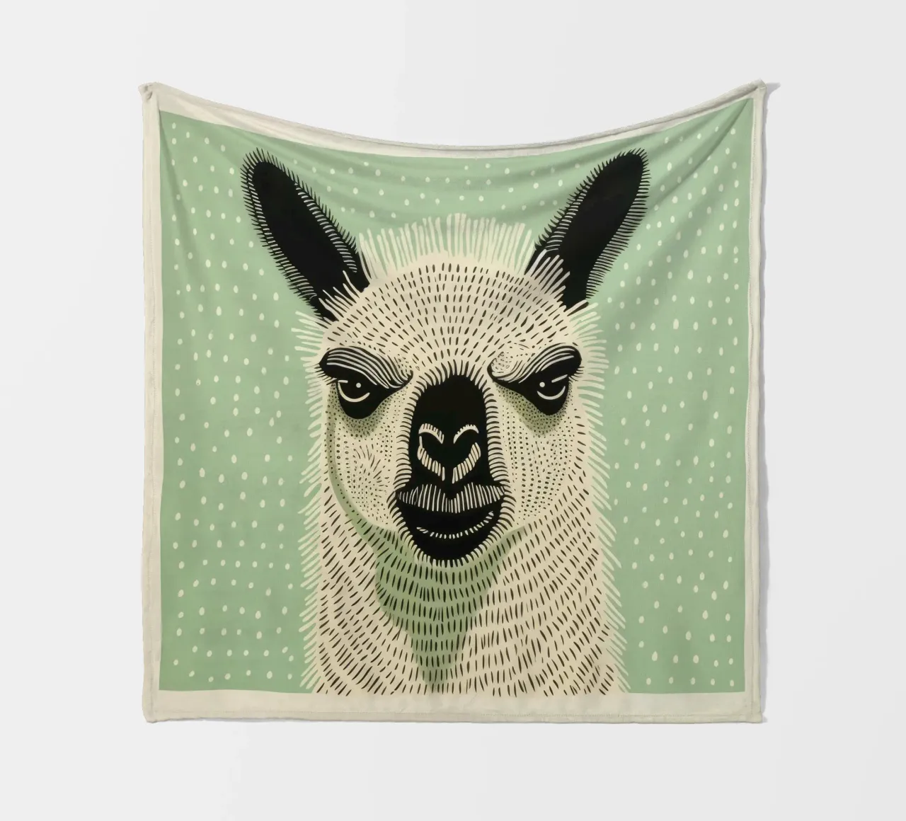 Lama verde 1 coperta in pile da Minimal Animal Art