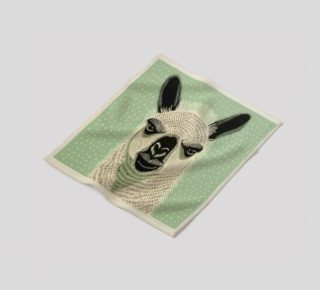 Lama verde 1 coperta in pile da Minimal Animal Art