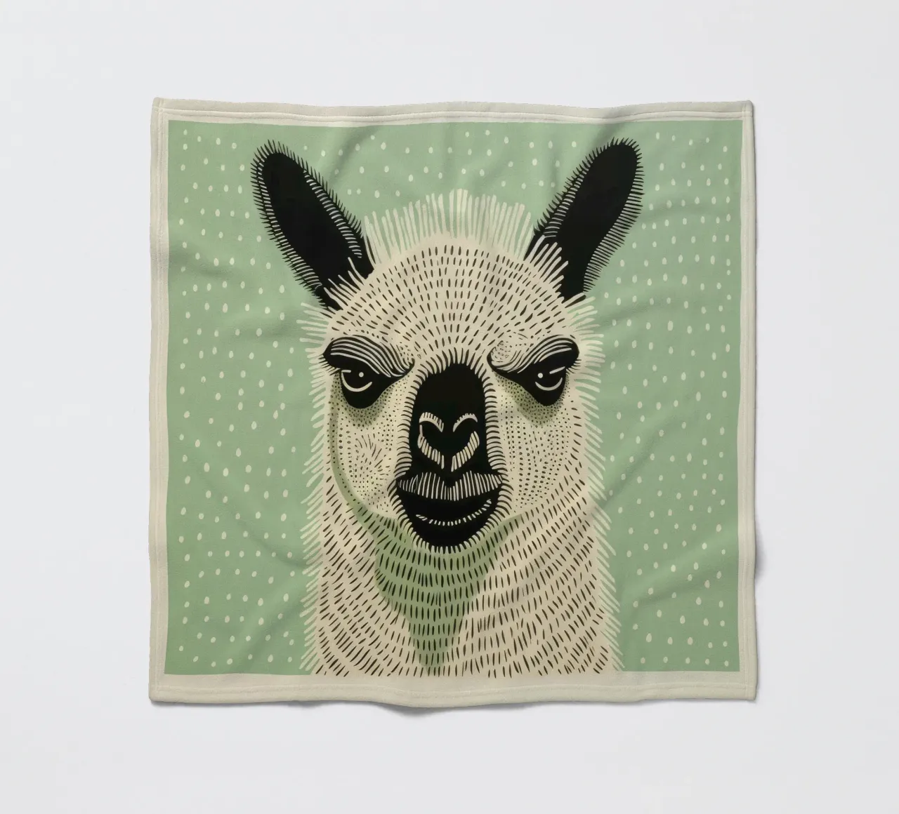 Lama verde 1 coperta in pile da Minimal Animal Art