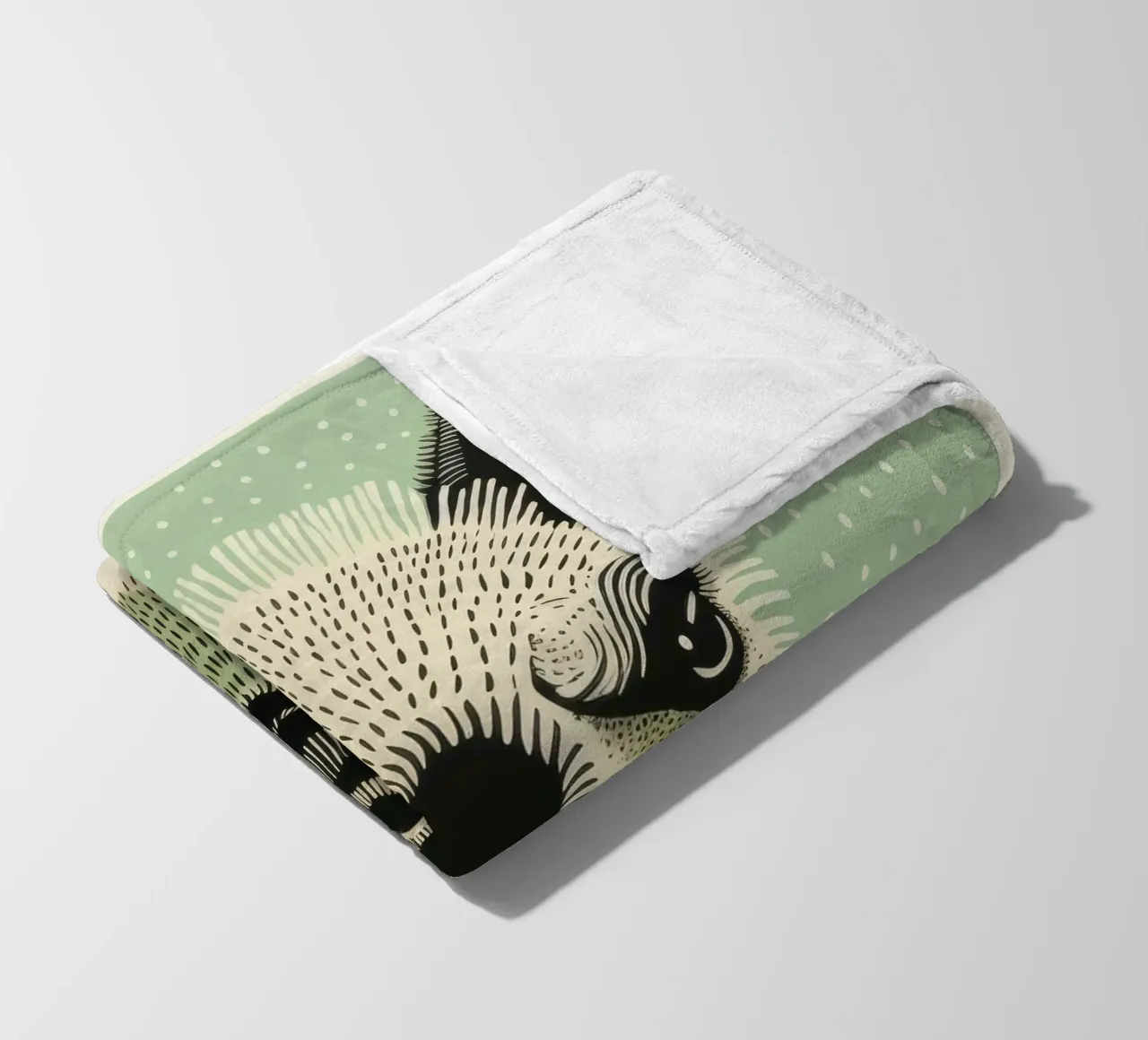 Lama verde 1 coperta in pile da Minimal Animal Art