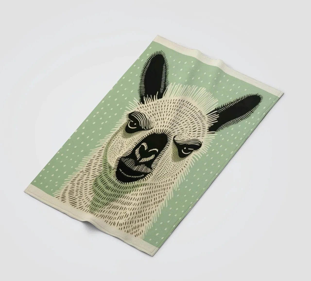 Lama verde 1 coperta in pile da Minimal Animal Art
