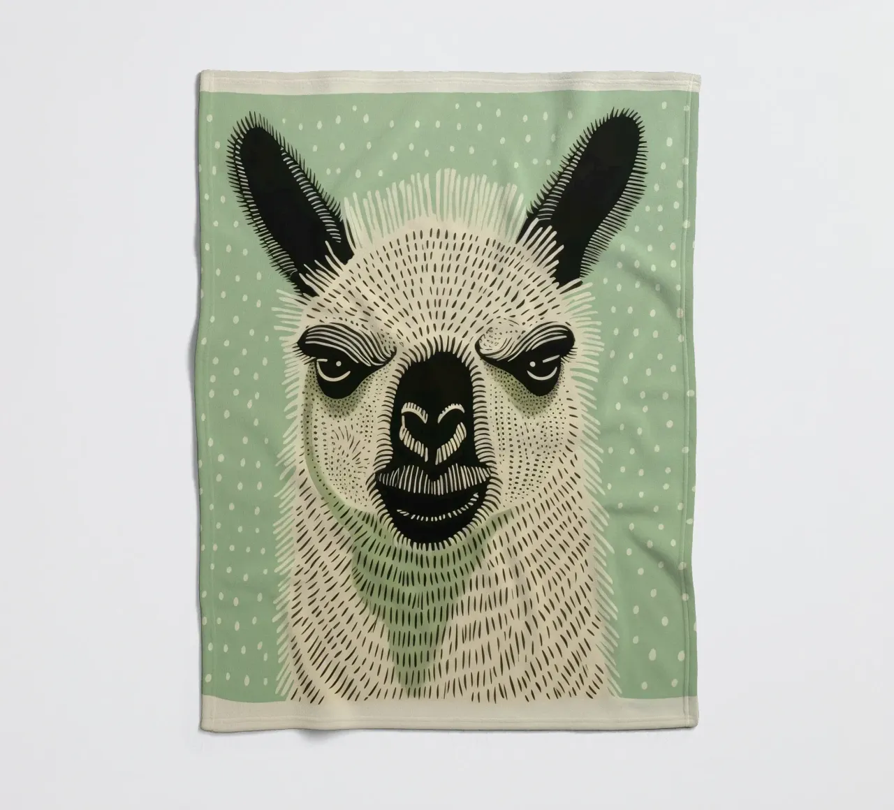 Lama verde 1 coperta in pile da Minimal Animal Art