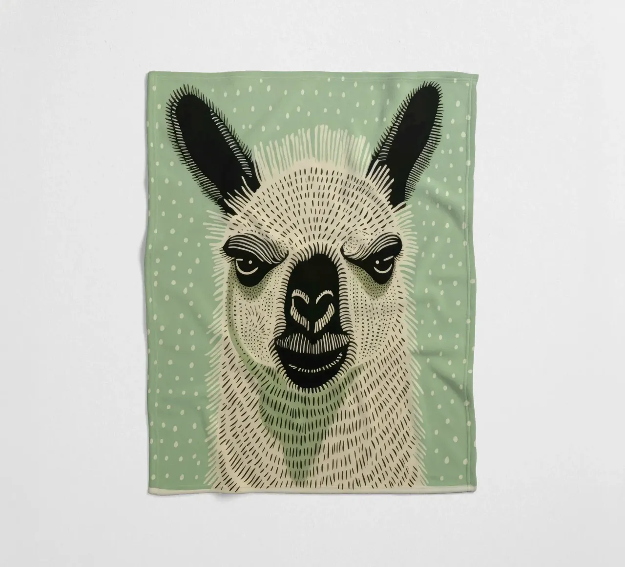 Lama verde 1 coperta in pile da Minimal Animal Art