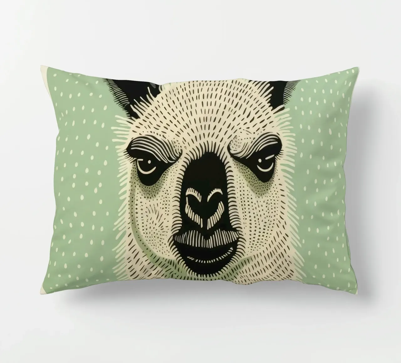 Lama verde 1 cuscino da Minimal Animal Art