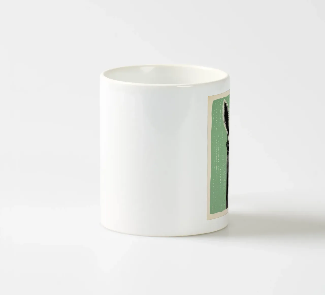 Lama verde 2 tazza in ceramica da Minimal Animal Art