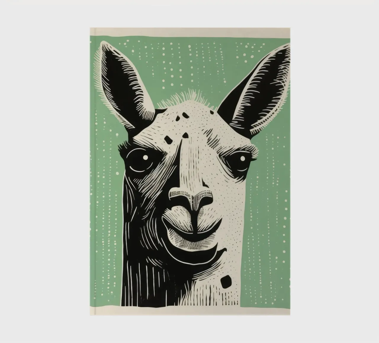 Green Llama 2 notebook by Minimal Animal Art