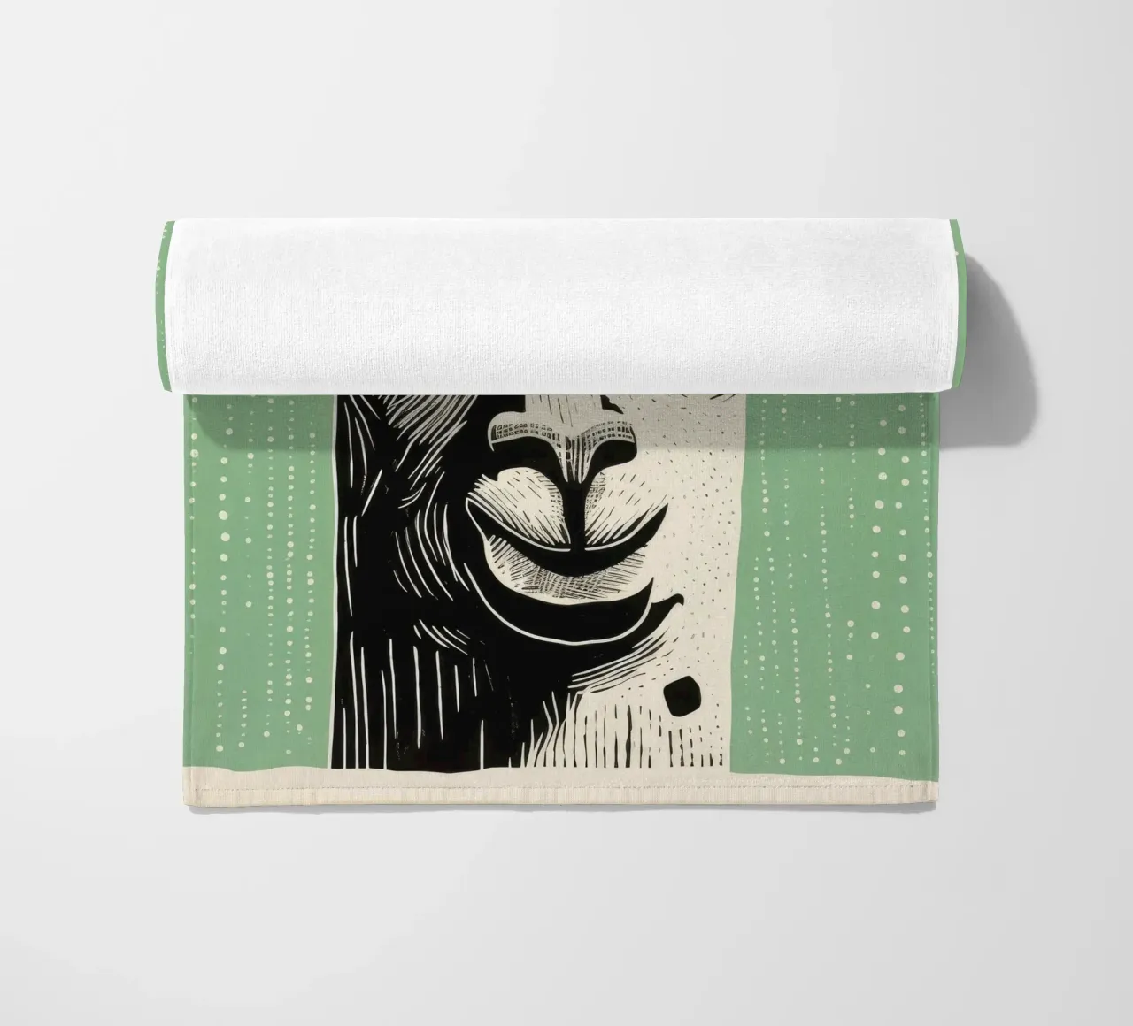 Lama verde 2 telo mare da Minimal Animal Art