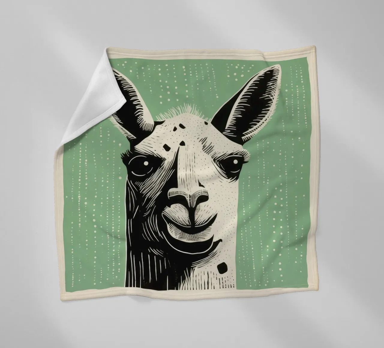 Lama verde 2 coperta in pile da Minimal Animal Art