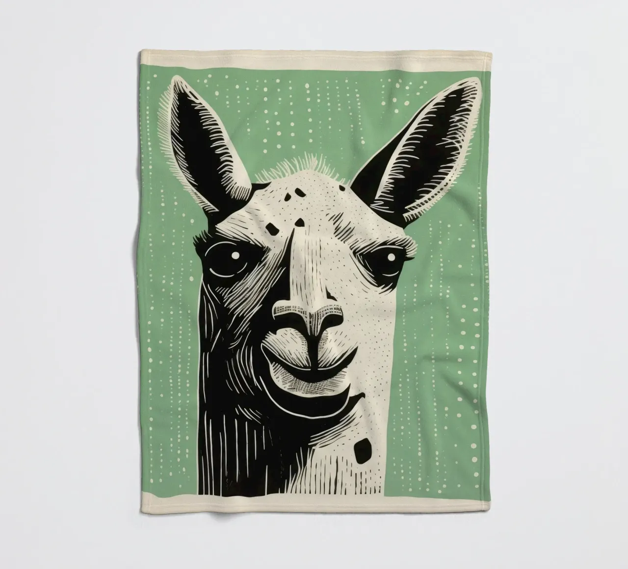 Lama verde 2 coperta in pile da Minimal Animal Art