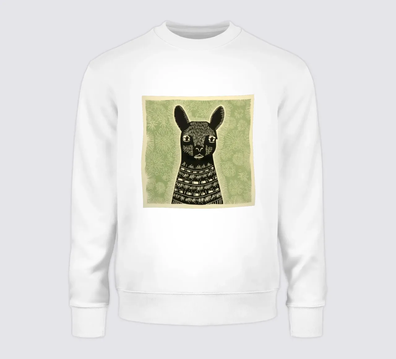 Lama verde 3 felpa da Minimal Animal Art