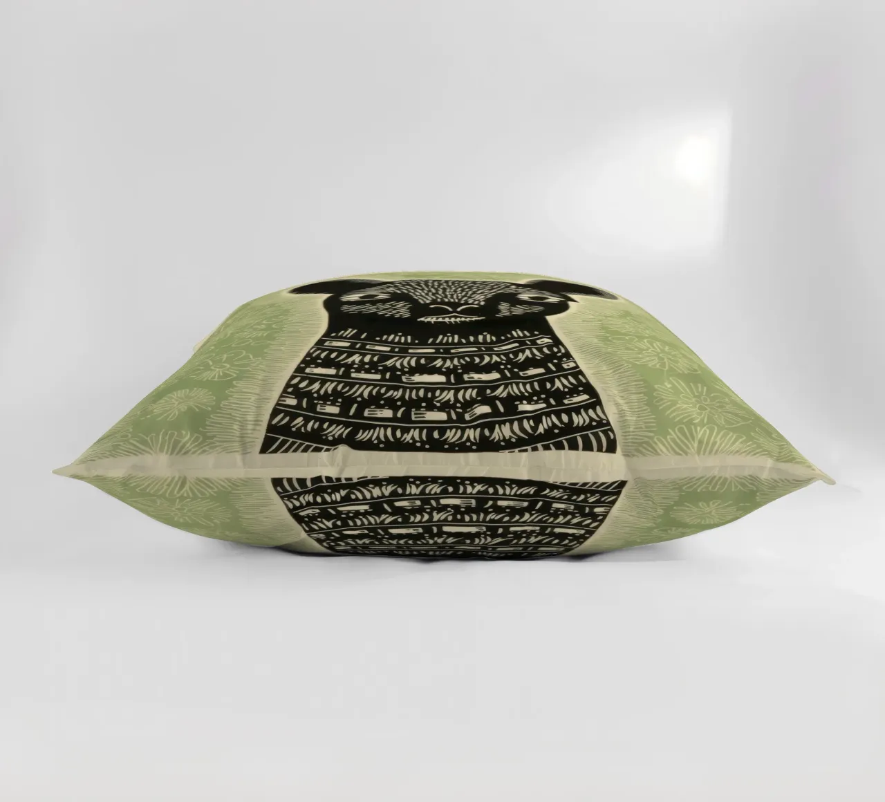 Lama verde 3 cuscino da Minimal Animal Art