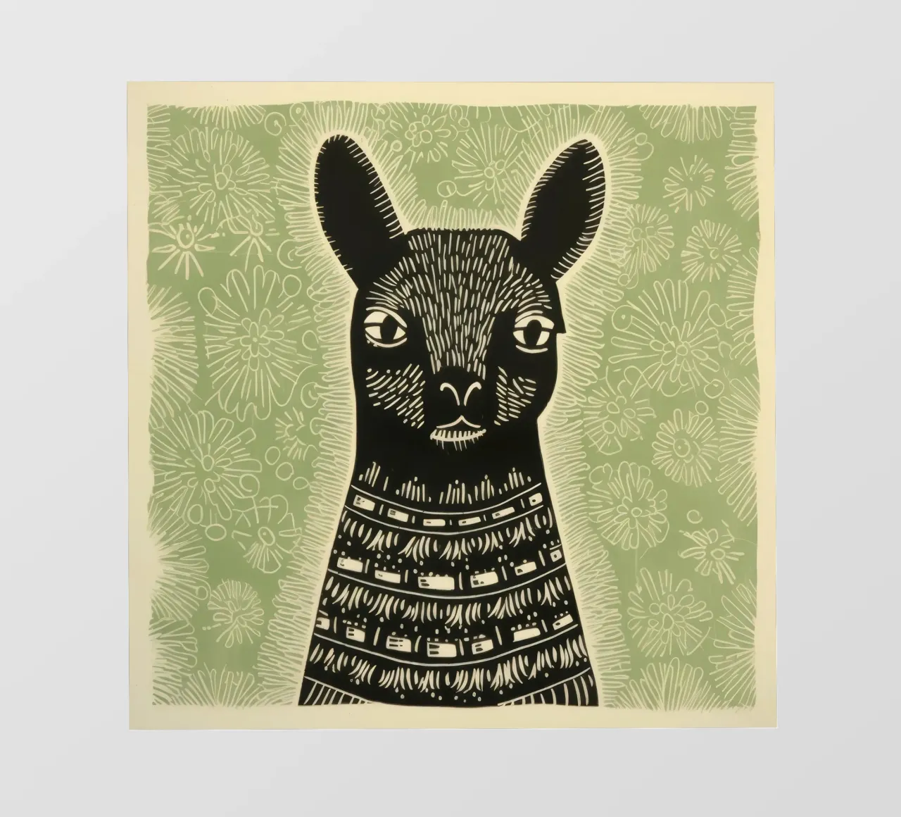 Lama verde 3 pellicola backlit da Minimal Animal Art