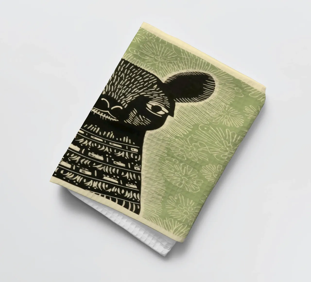 Lama verde 3 canovaccio da cucina da Minimal Animal Art