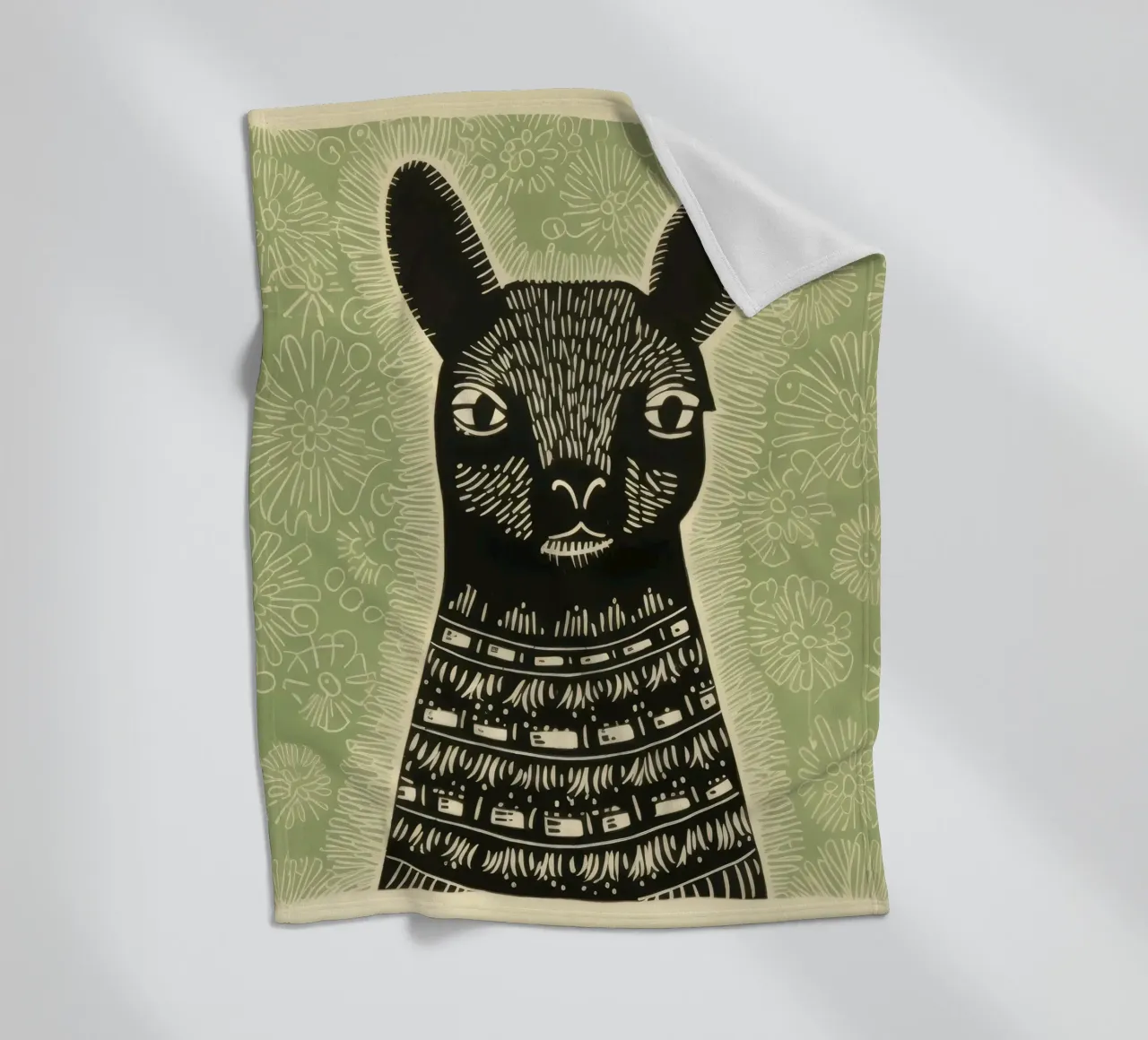 Lama verde coperta in pile da Minimal Animal Art