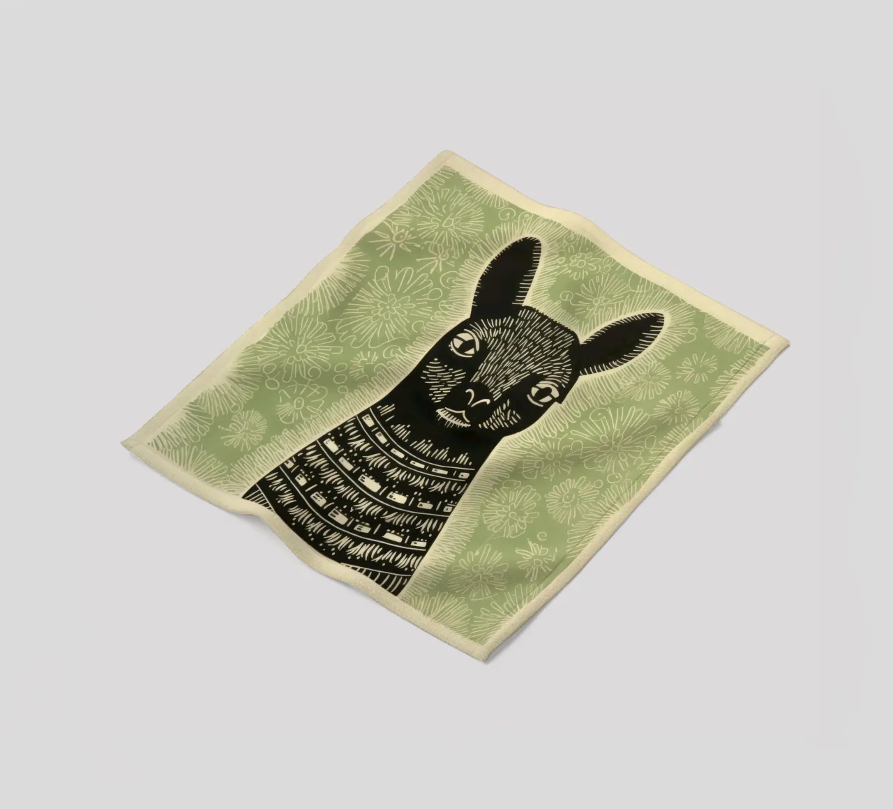 Lama verde coperta in pile da Minimal Animal Art