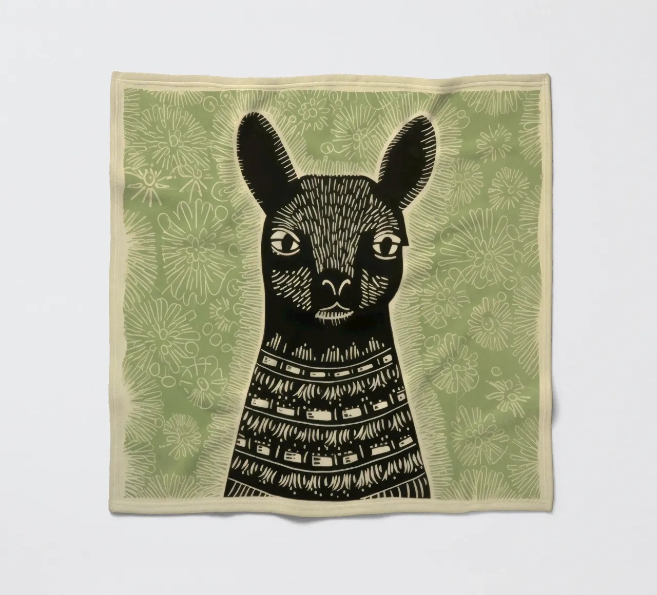 Lama verde coperta in pile da Minimal Animal Art