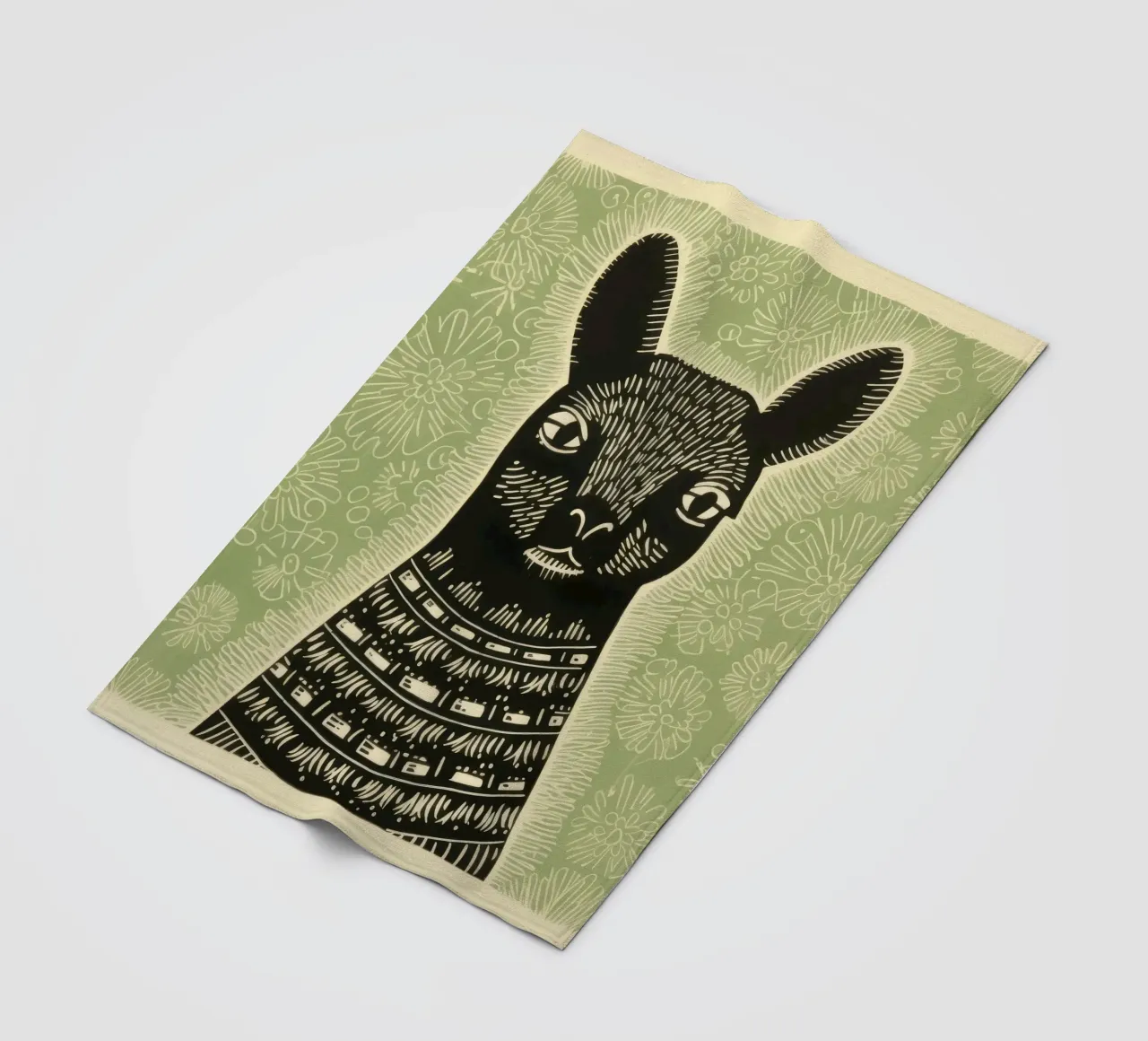 Lama verde coperta in pile da Minimal Animal Art