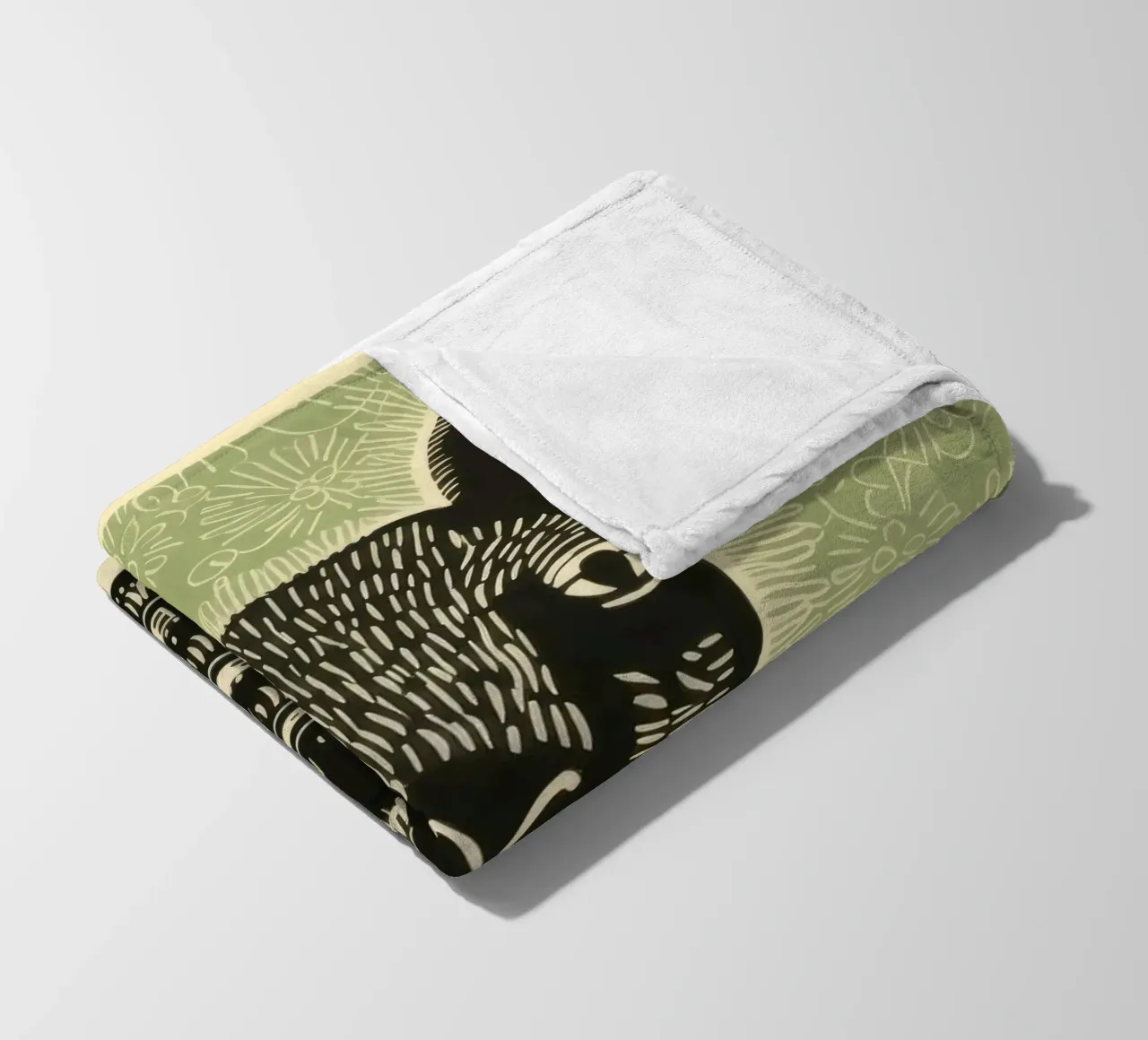 Lama verde coperta in pile da Minimal Animal Art