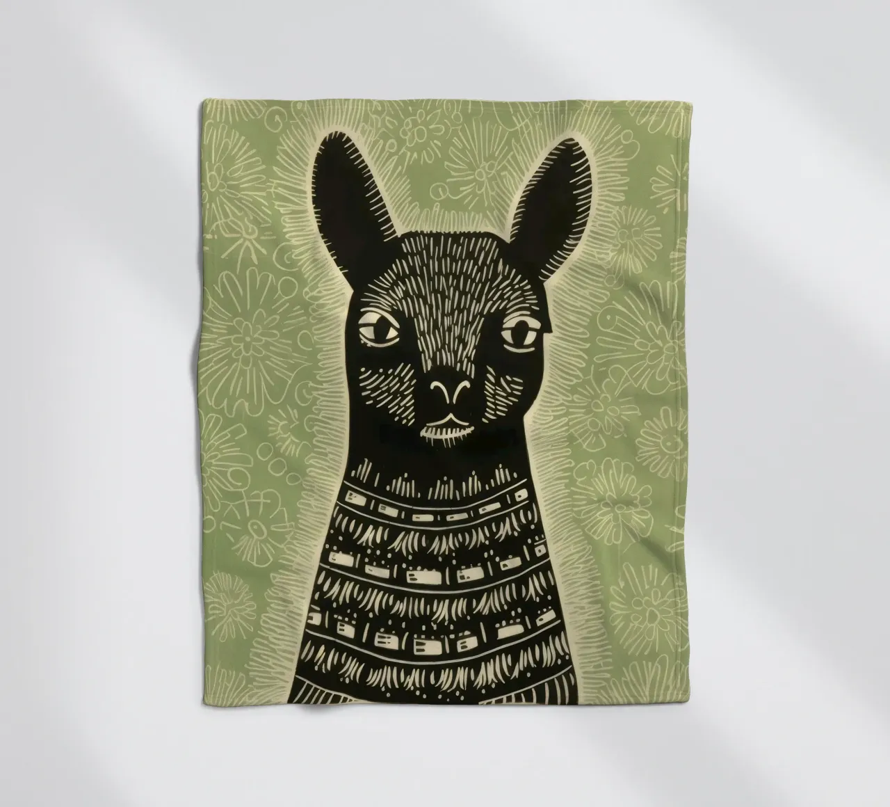 Lama verde coperta in pile da Minimal Animal Art