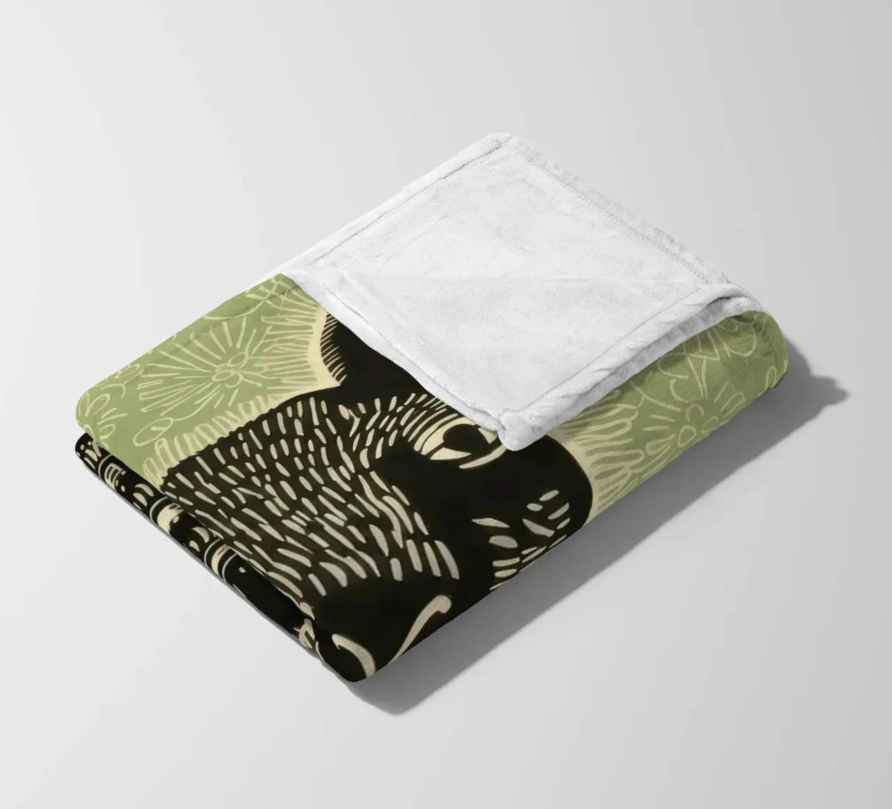 Lama verde coperta in pile da Minimal Animal Art