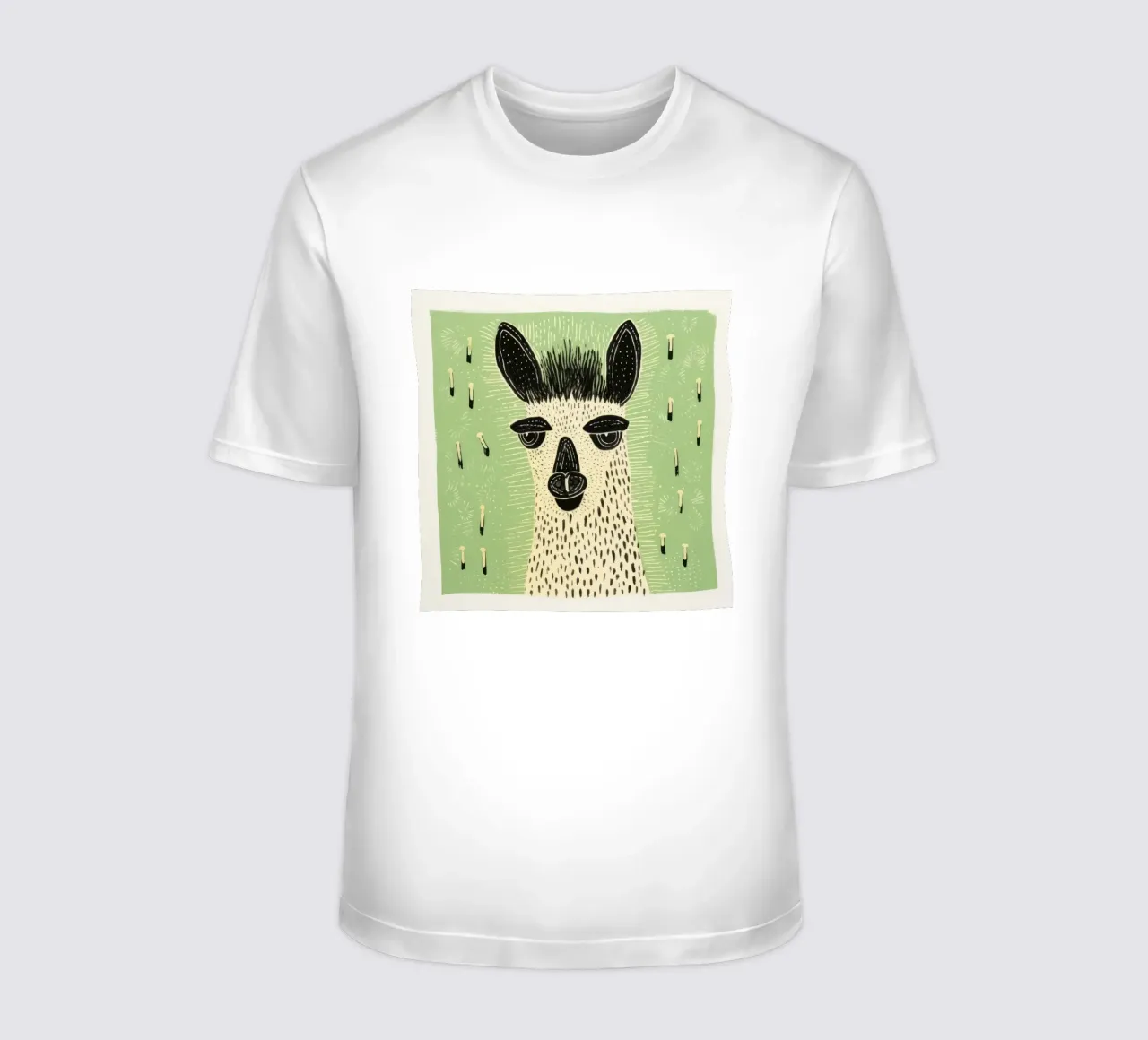 Lama verde 4 t-shirt da Minimal Animal Art