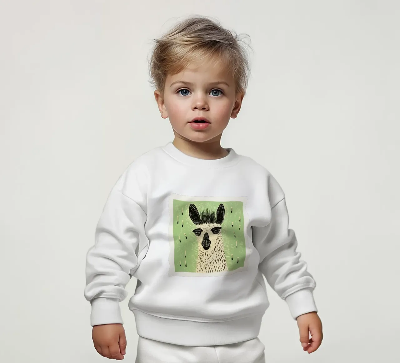 Lama verde felpa neonato da Minimal Animal Art