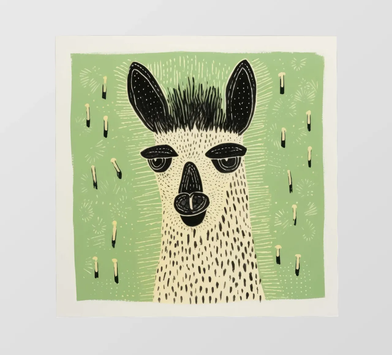 Lama verde 4 telo in pvc da Minimal Animal Art