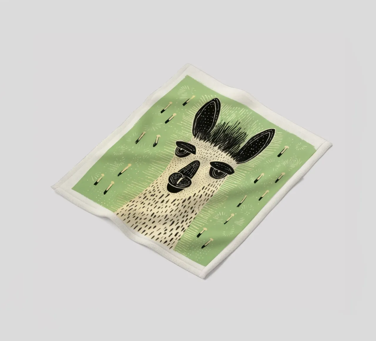 Lama verde 4 coperta in pile da Minimal Animal Art