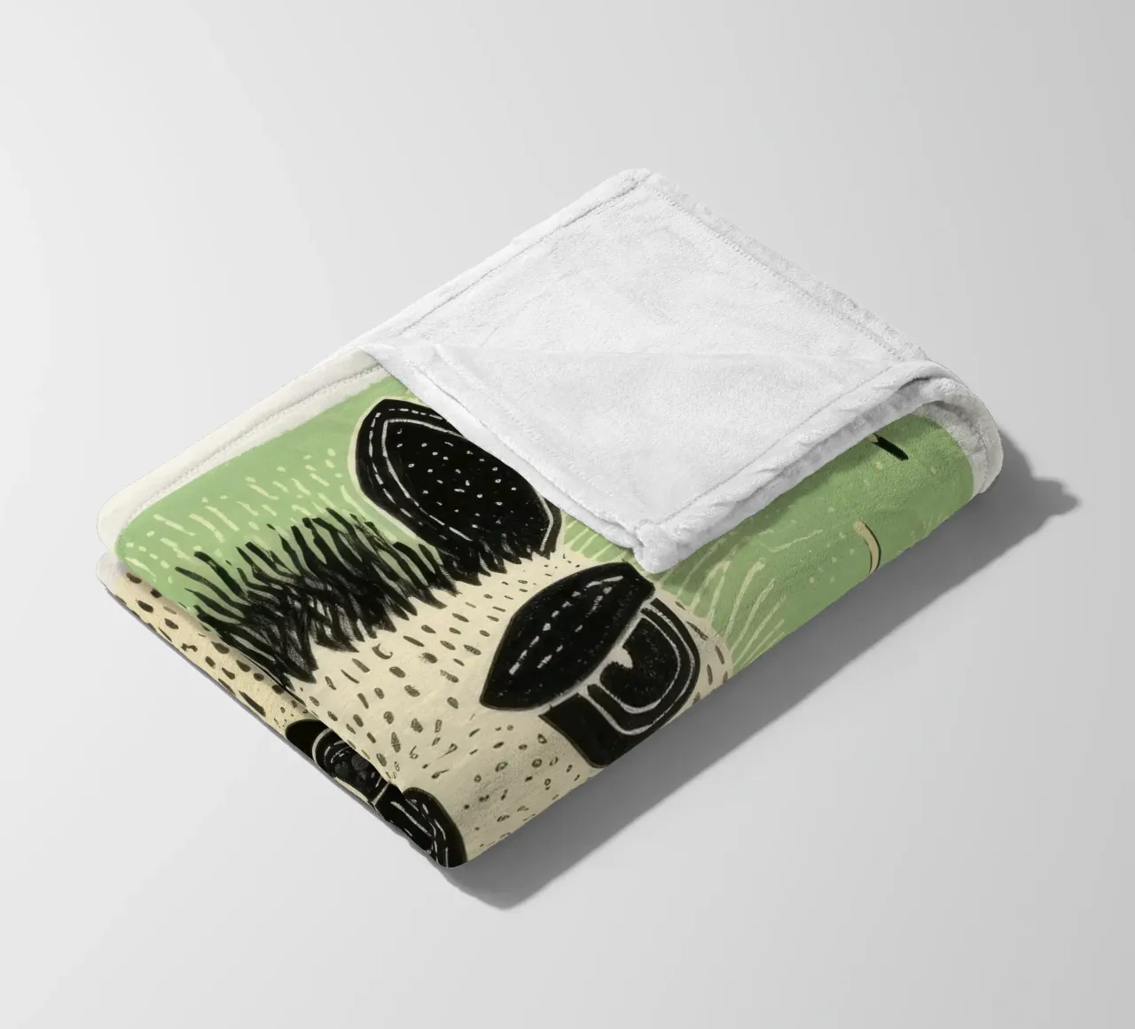 Lama verde 4 coperta in pile da Minimal Animal Art