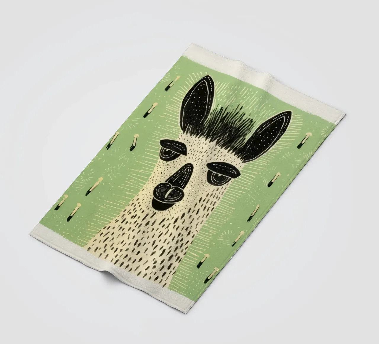 Lama verde 4 coperta in pile da Minimal Animal Art