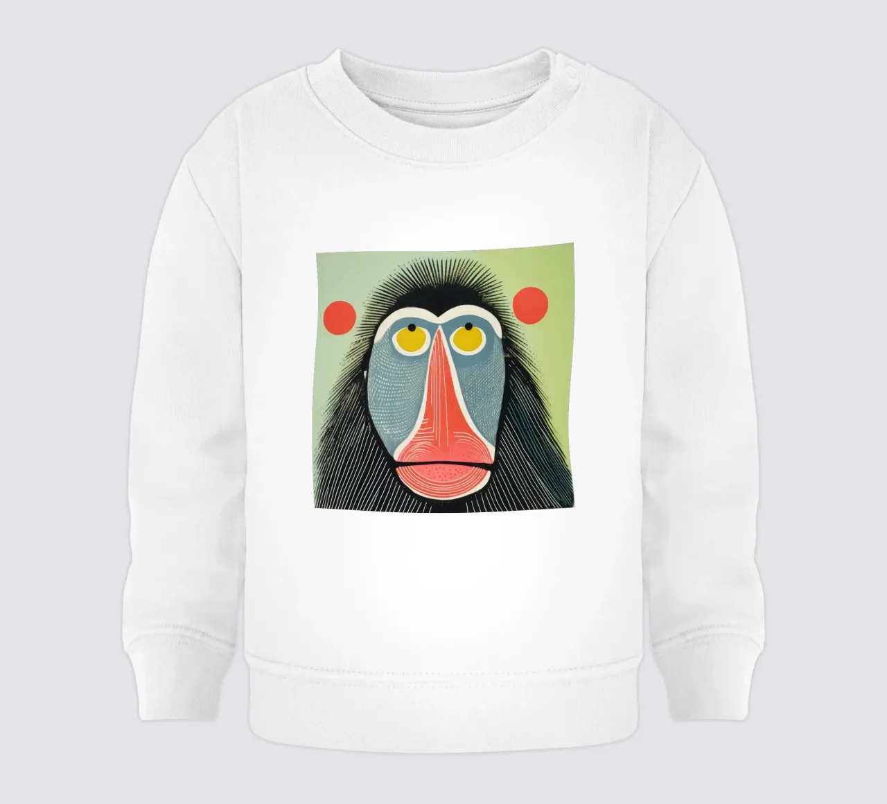 Mandrillo verde 1 felpa neonato da Minimal Animal Art