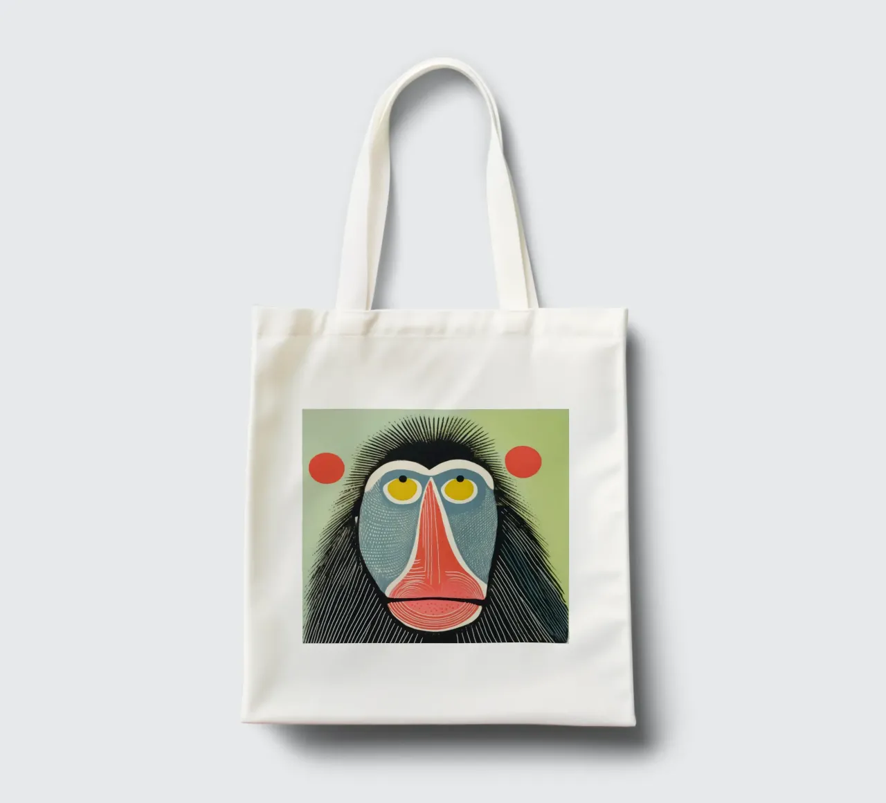 Mandrillo verde 1 borsa in juta da Minimal Animal Art