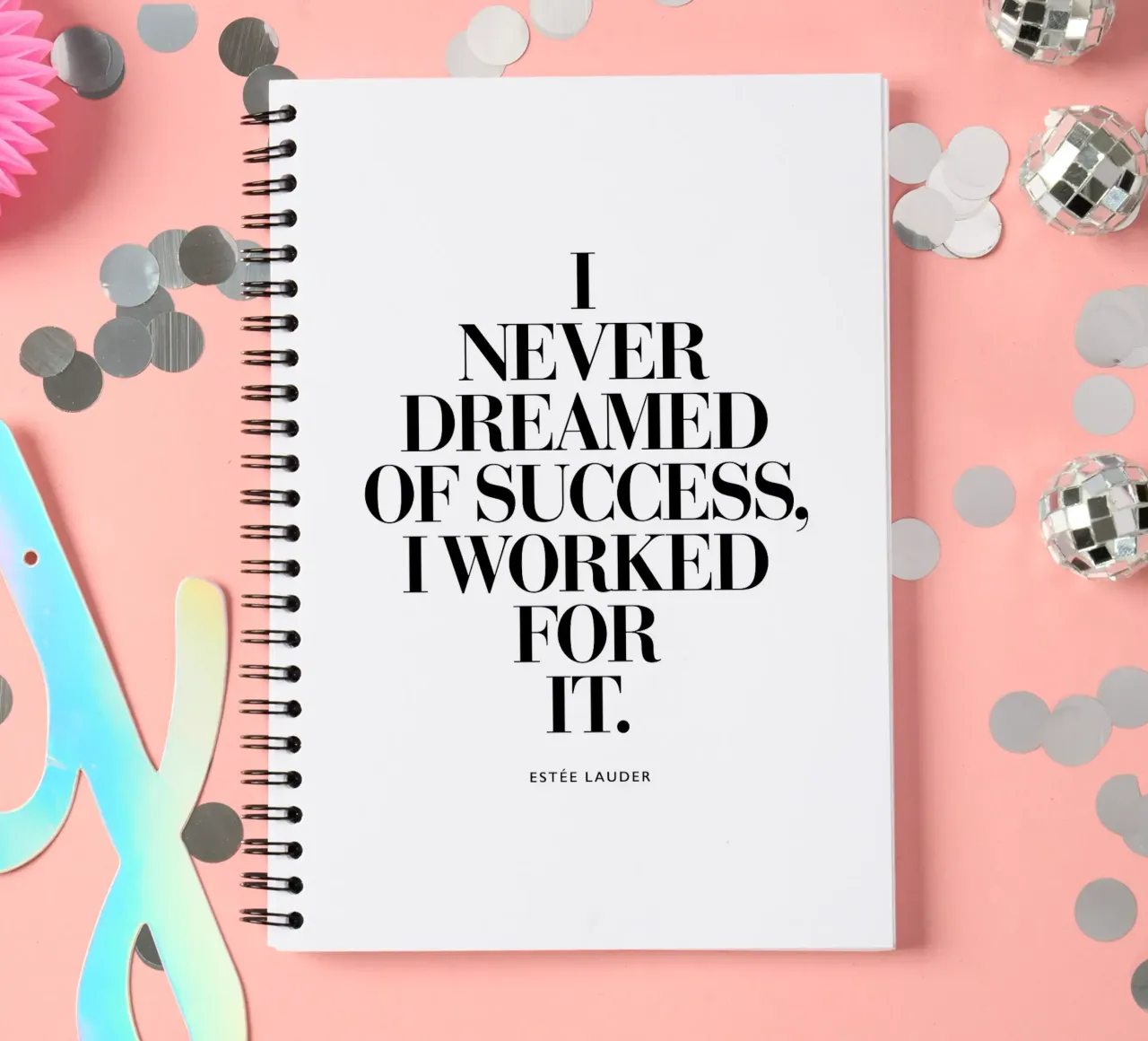 I Never Dreamed of Success, I Worked For It spiral notebook by THE MOTIVATED TYPE