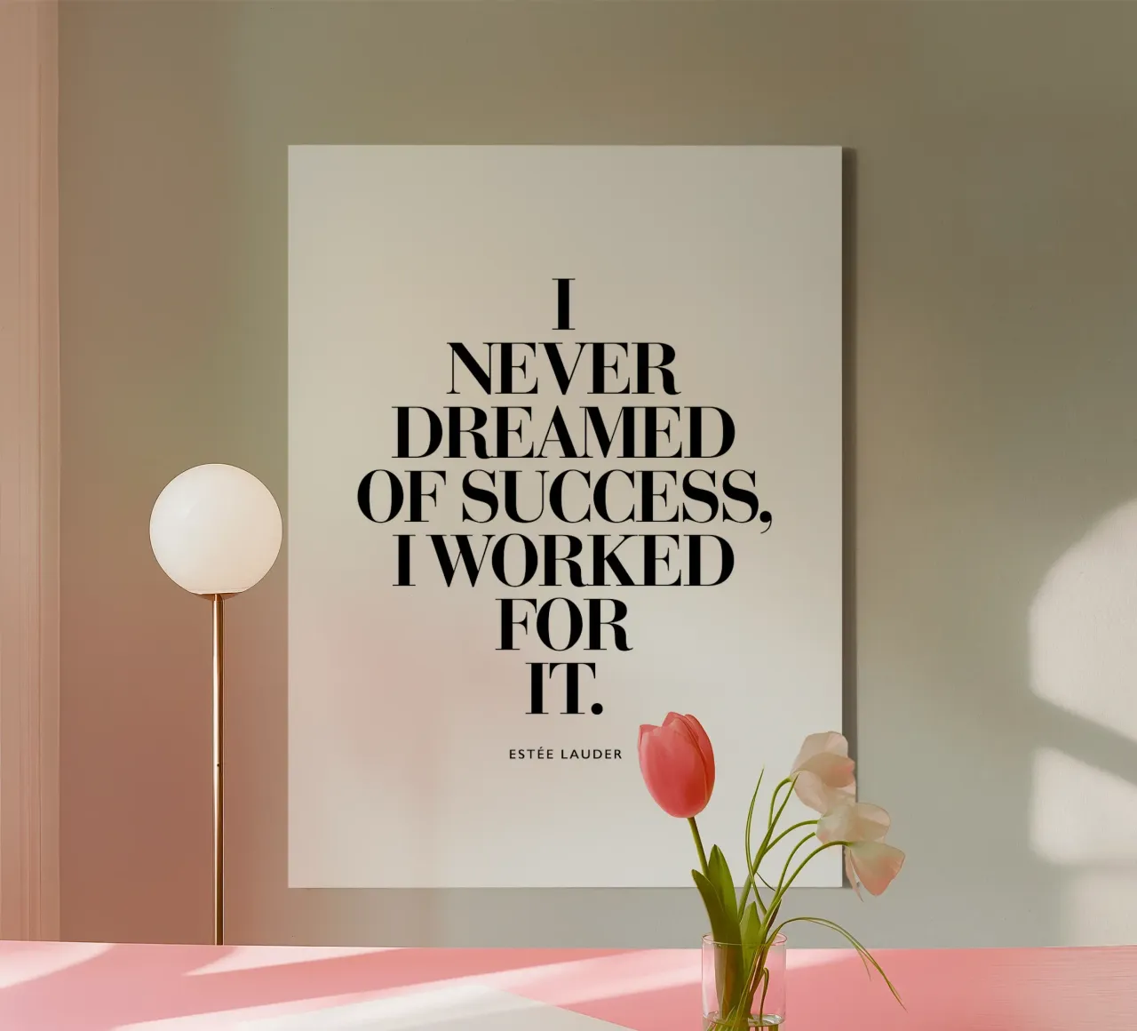 I Never Dreamed of Success, I Worked For It canvas by THE MOTIVATED TYPE
