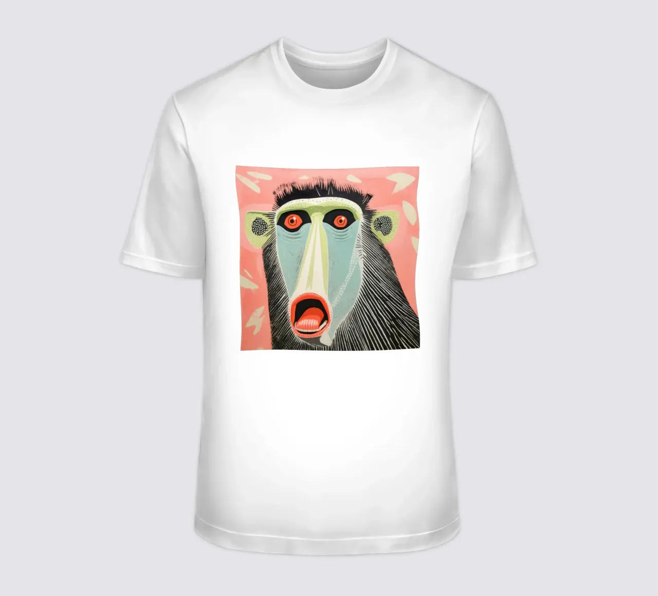 Mandrillo verde 2 t-shirt da Minimal Animal Art
