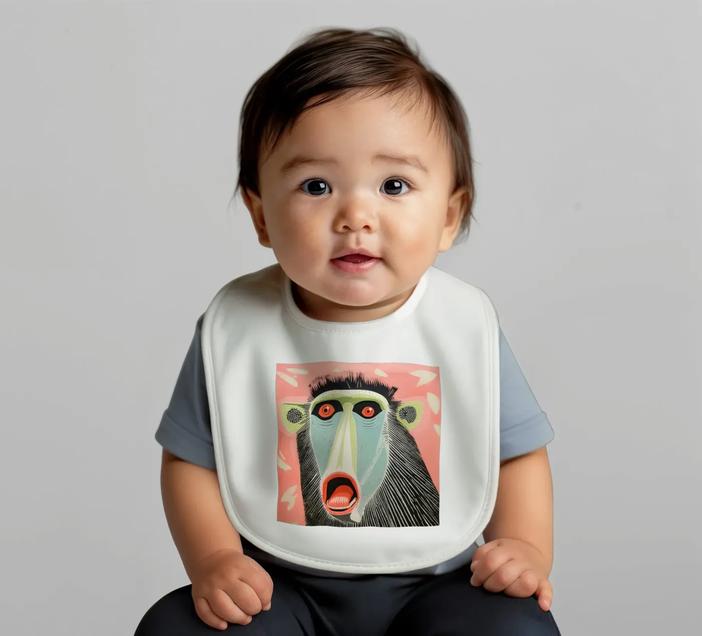 Mandrillo verde bavaglino da Minimal Animal Art