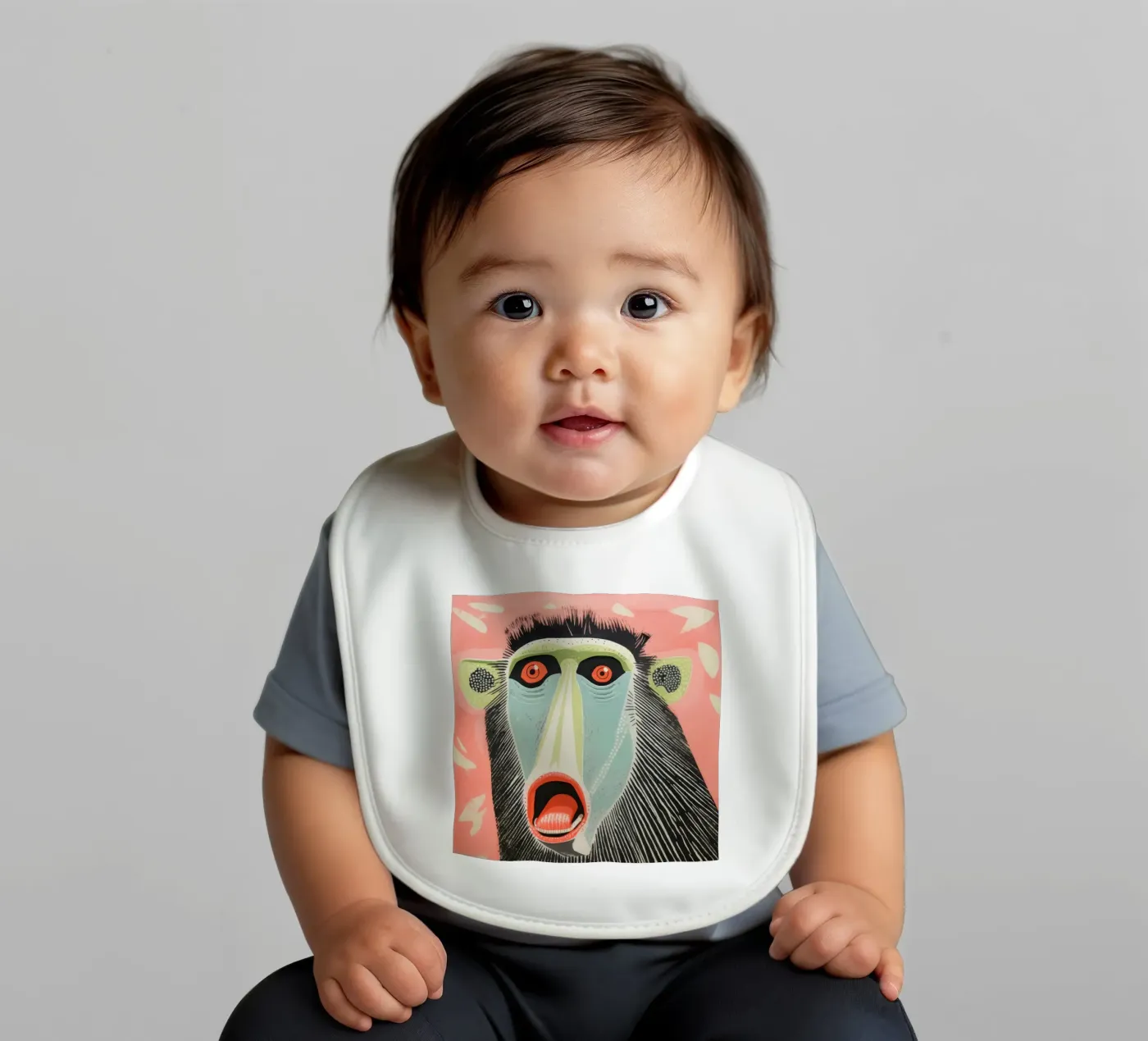 Mandrillo verde bavaglino da Minimal Animal Art