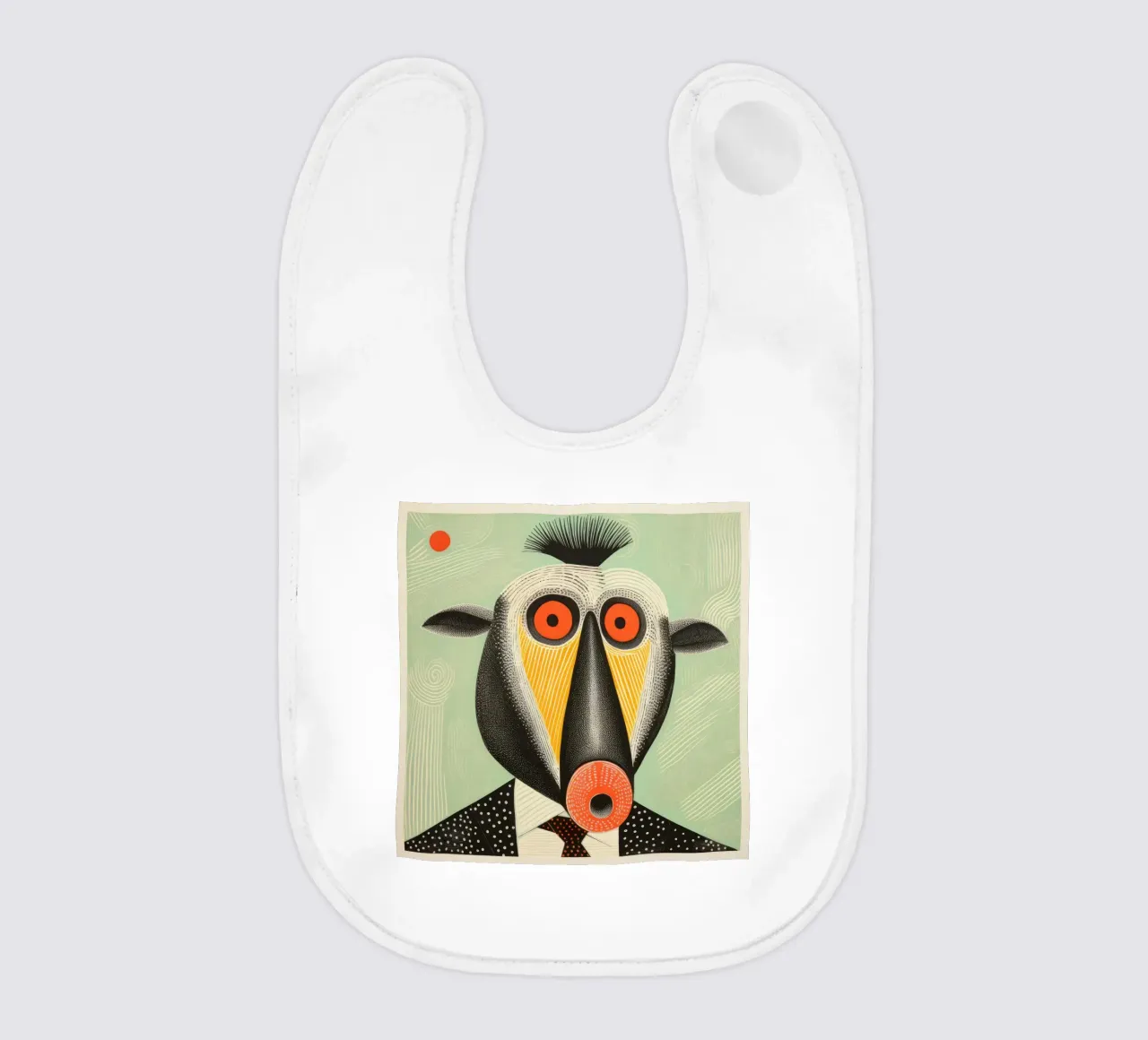 Mandrillo verde 3 bavaglino da Minimal Animal Art